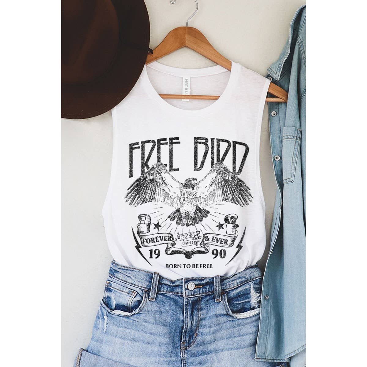 FREE BIRD GRAPHIC TANK TOP