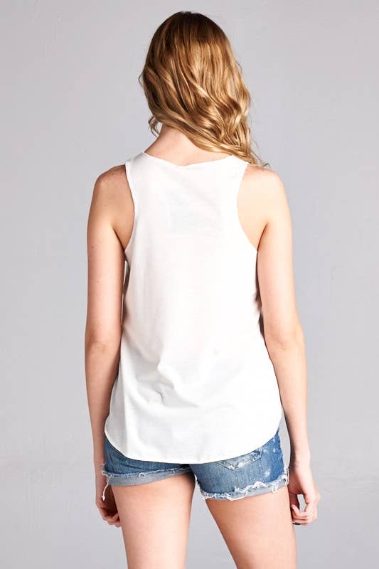 Colorful Elephant Print Graphic Tanktops