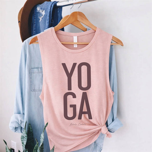 Yoga Inhale Exhale Typography Women's Jersey Tank Top