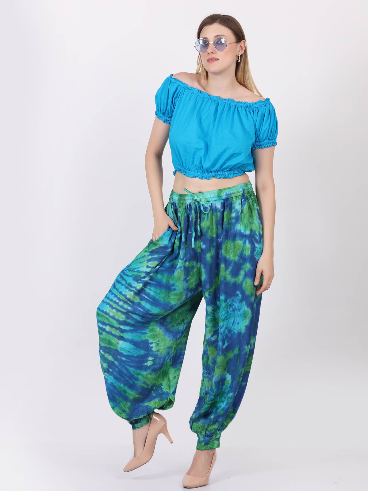 Women Comfy Loose Tie-Dye Pocket Harem Pant Pajama Mix Lot