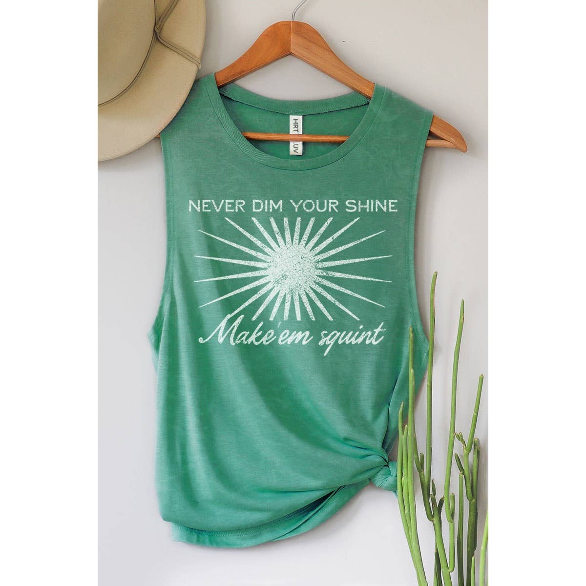NEVER DIM YOUR SHINE GRAPHIC TANK TOP