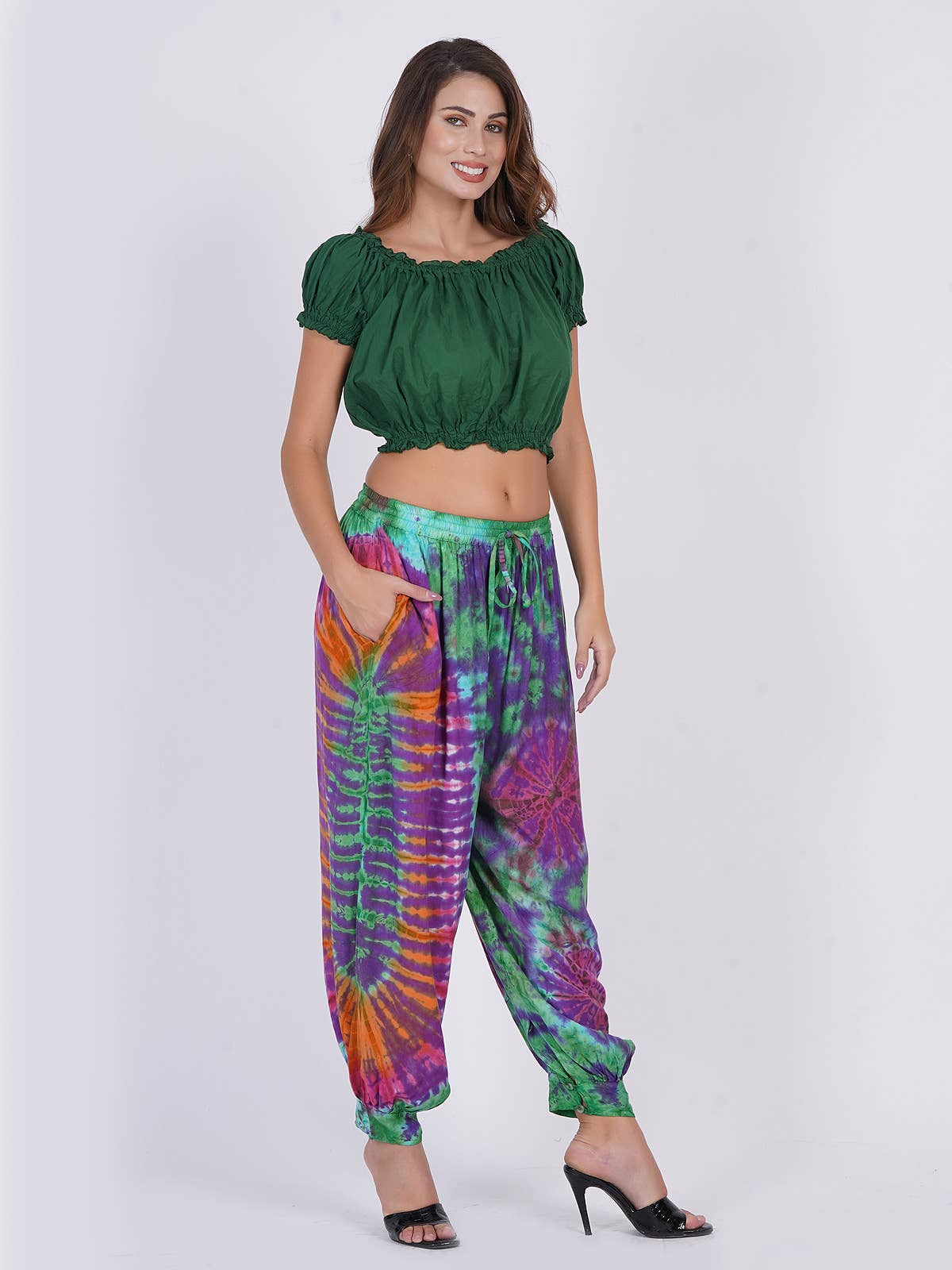 Women Comfy Loose Tie-Dye Pocket Harem Pant Pajama Mix Lot