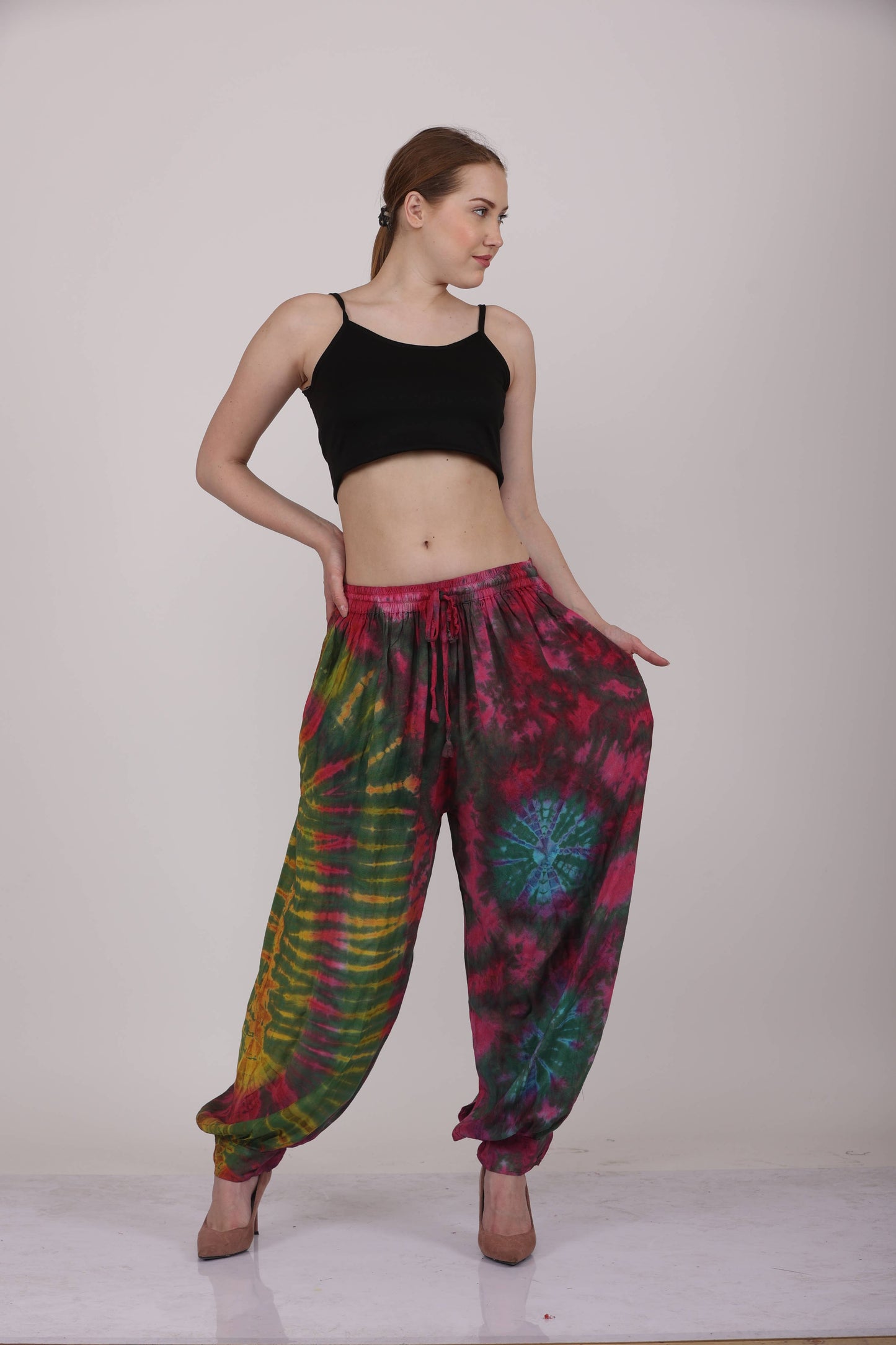 Women Comfy Loose Tie-Dye Pocket Harem Pant Pajama Mix Lot