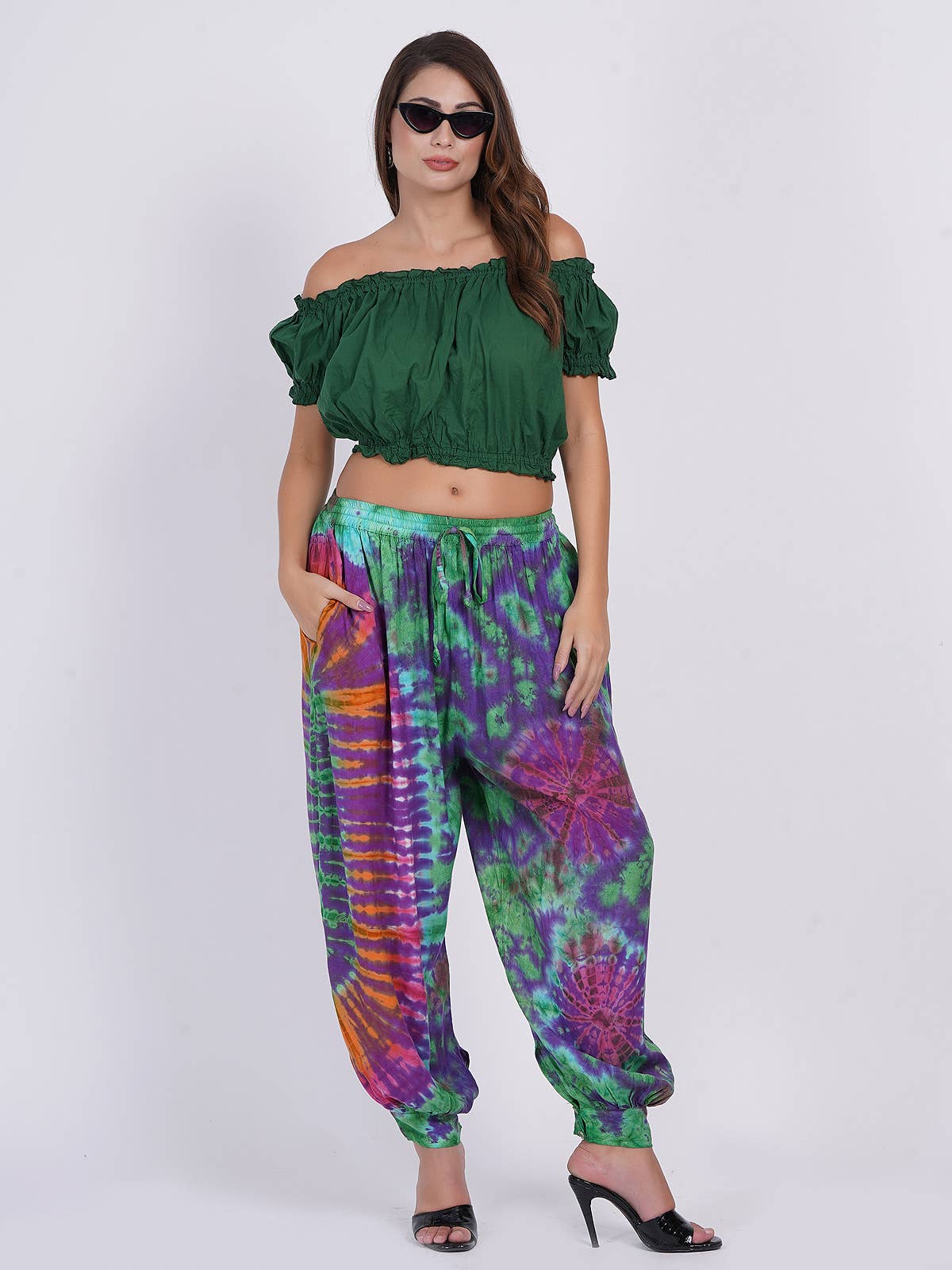 Women Comfy Loose Tie-Dye Pocket Harem Pant Pajama Mix Lot