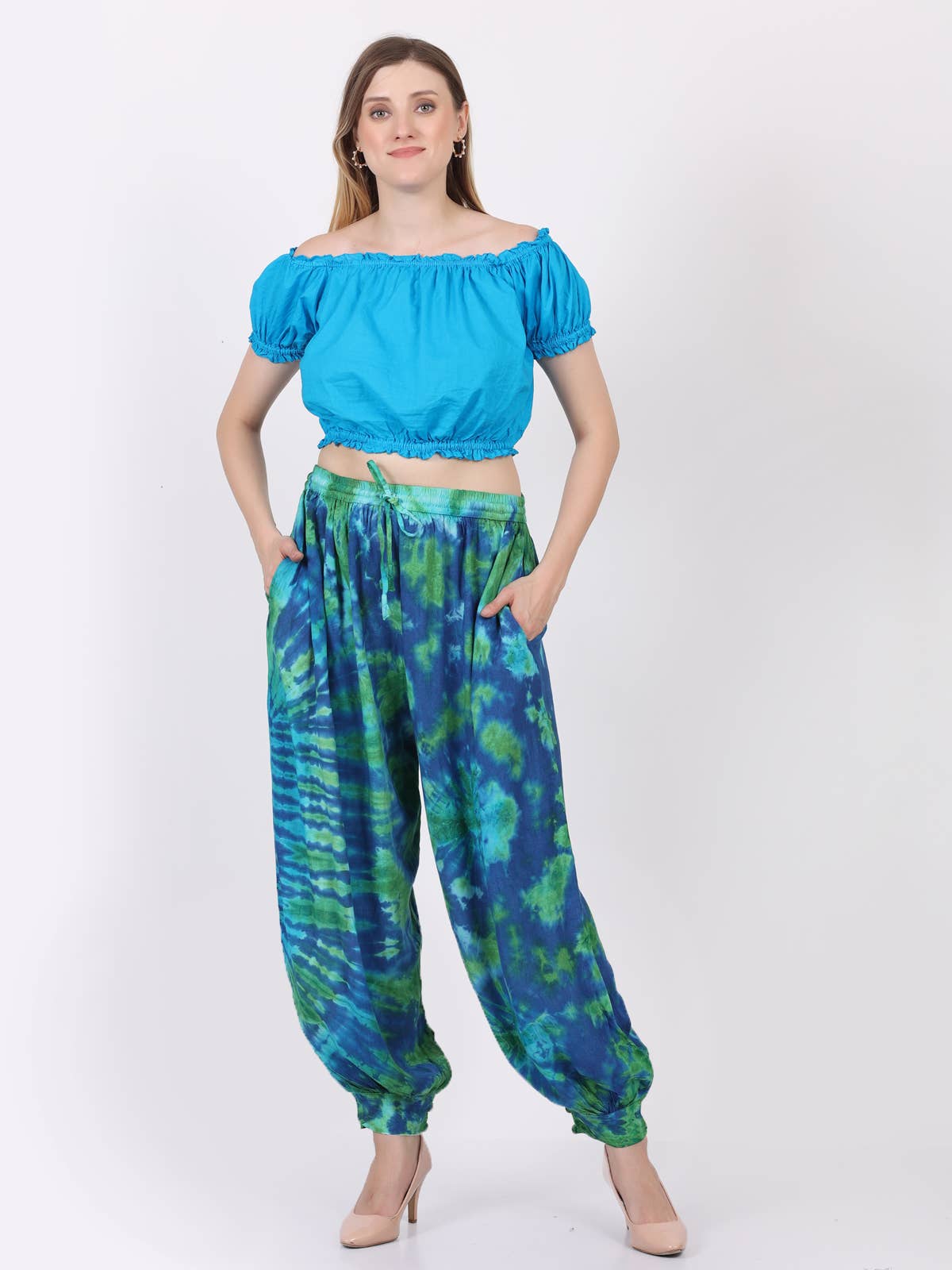 Women Comfy Loose Tie-Dye Pocket Harem Pant Pajama Mix Lot